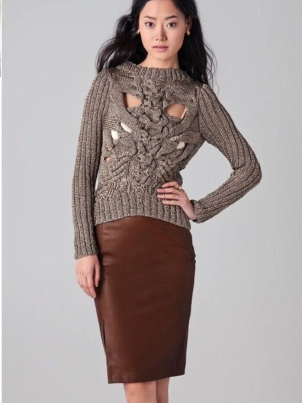 Nellie Partow Ayer Metallic Sweater Size S